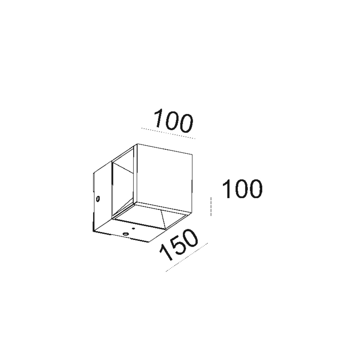 Mobilux Squareline LED Wand- / Mini Pollerleuchte, Maßzeichnung