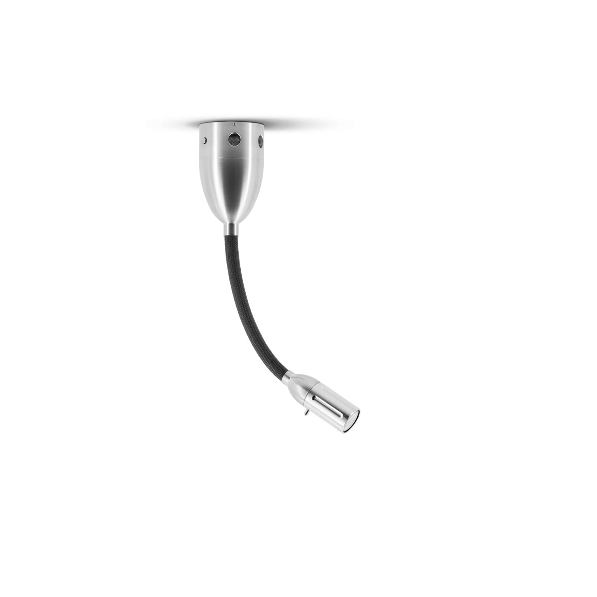 Less'n'more Zeus LED Wand- / Deckenleuchte, Flexwelle: kurz, Textil: anthrazit