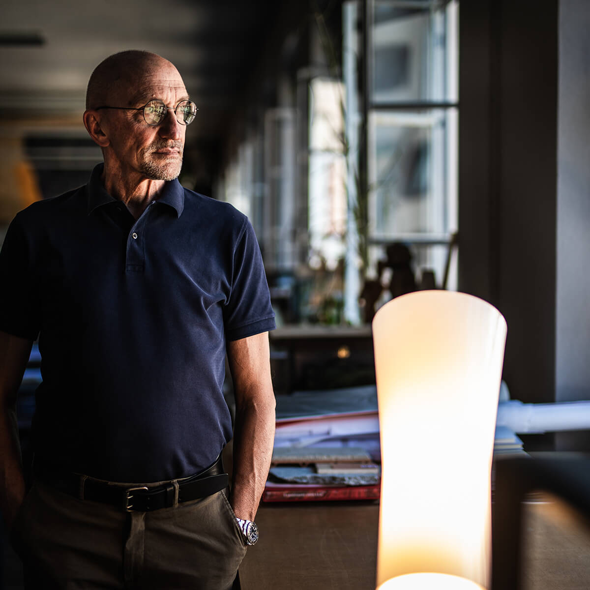 Foscarini Nile Tavolo, Carrara-Marmor weiß, mit Designer Rodolfo Dordoni