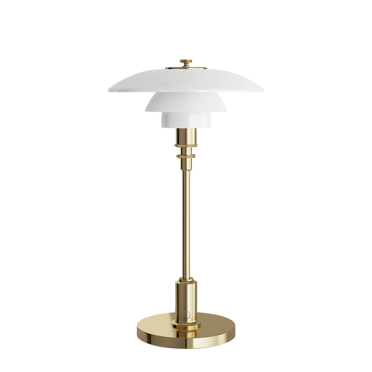 Louis Poulsen PH 2/1 Portable LED Akkuleuchte, Messing metallisiert (ausgeschaltet)