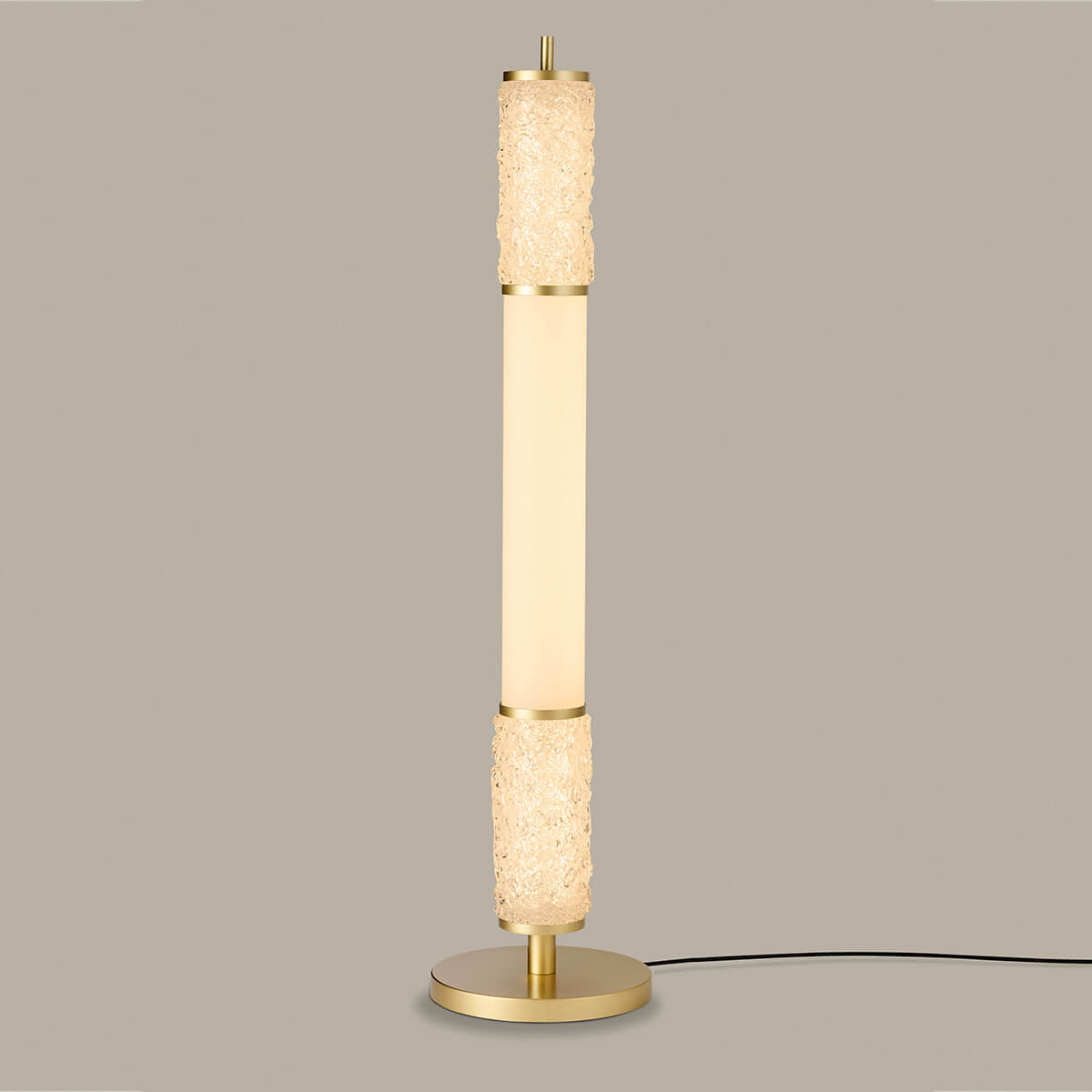 Holtkötter Fidelio LED Stehleuchte, Eloxal Messing, 1 x Opalglas / 2 x Cristallux