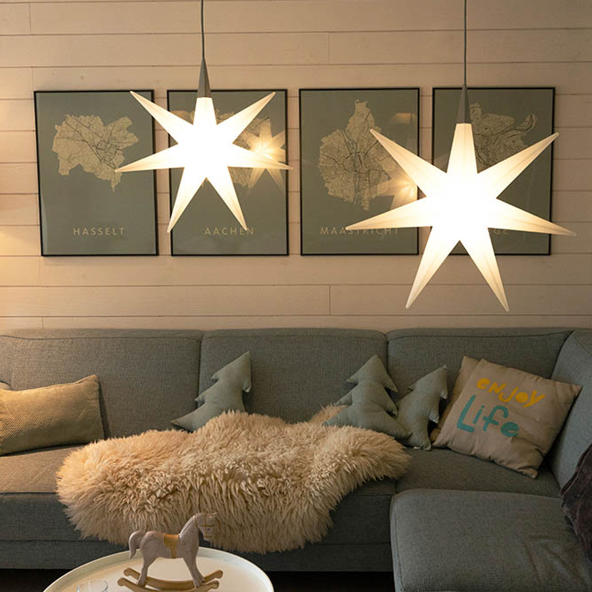 8 seasons design Shining Glory Star LED Dekoleuchte, weiß