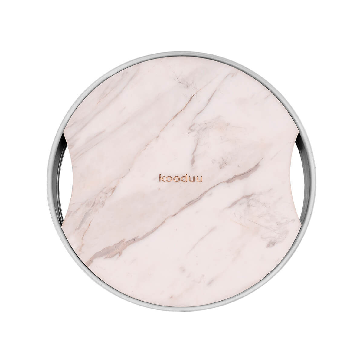 Kooduu Sphere Marmorplatte, Aluminium gebürstet