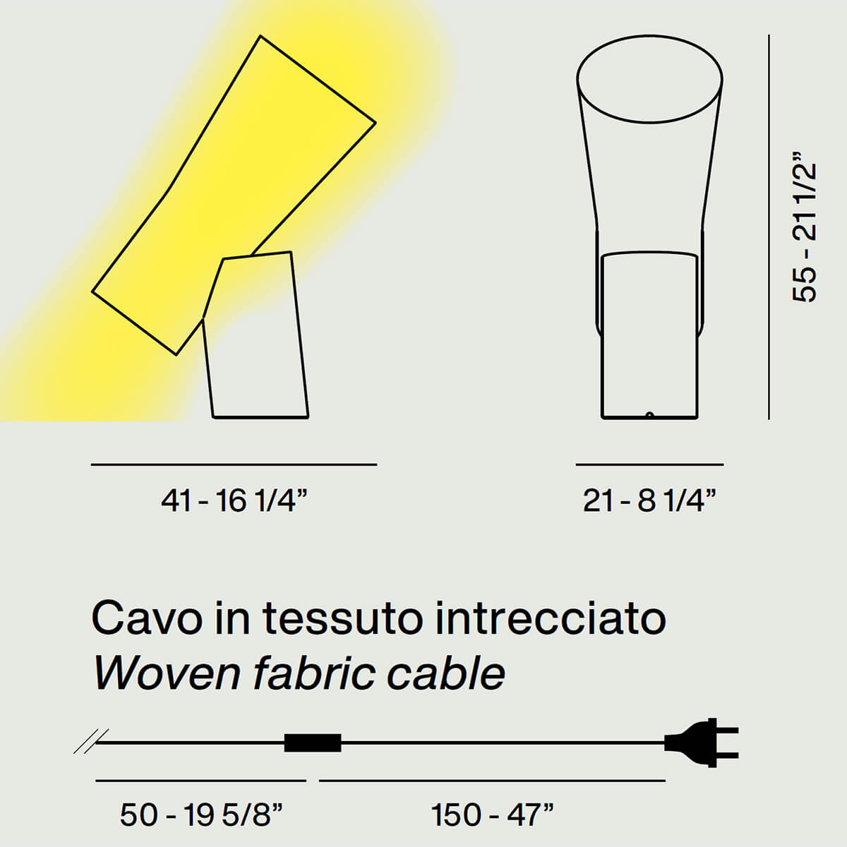 Foscarini Nile Tavolo, Maßzeichnung