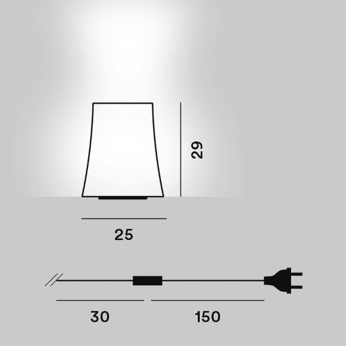 Foscarini Birdie Zero Grande Tavolo, Maßzeichnung