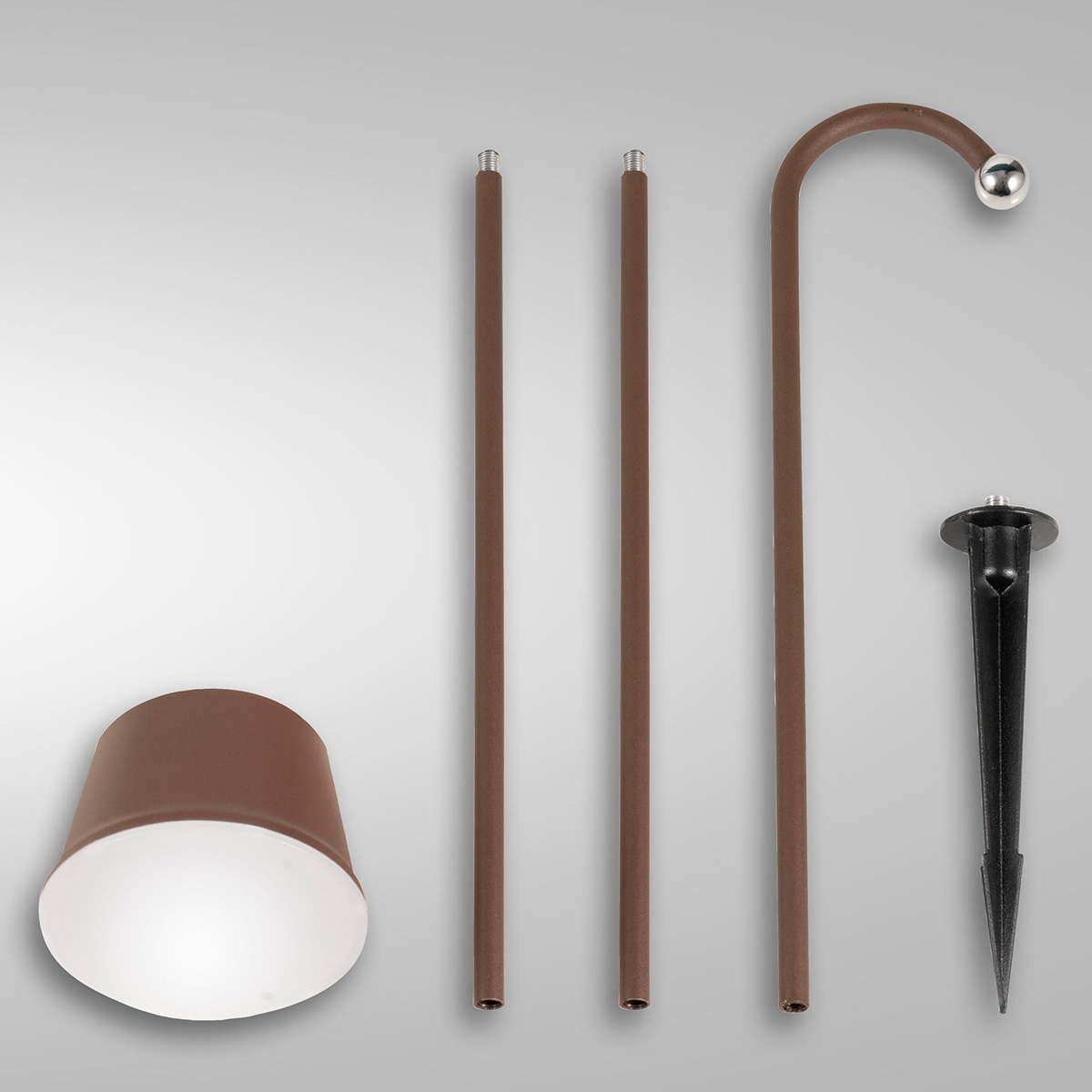 Fabas Luce Armanda LED Akkuleuchten-Set mit Erdspieß, rostbraun
