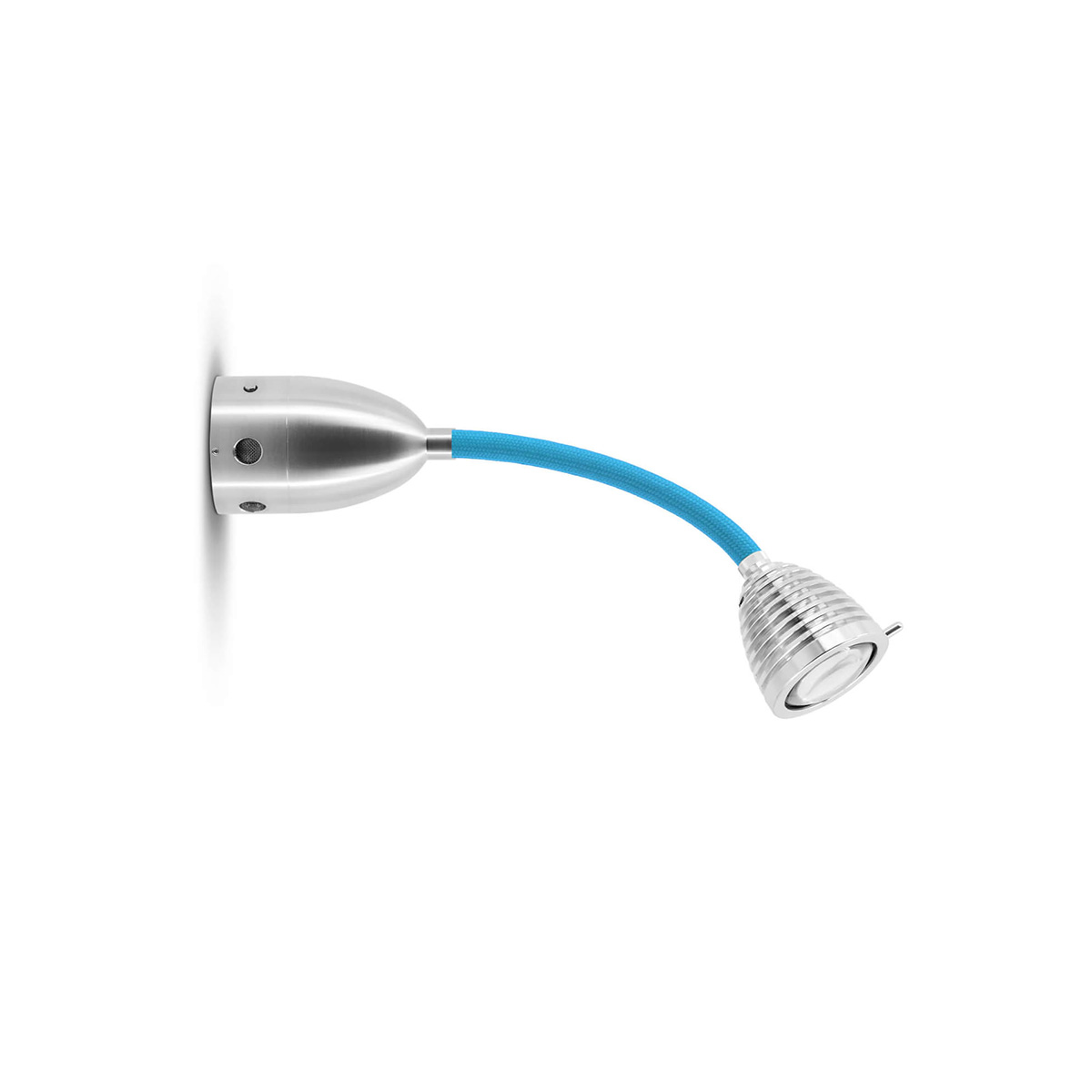 Less'n'more Athene LED Wand- / Deckenstrahler, Flexwelle: kurz, Flexwelle: Textil blau