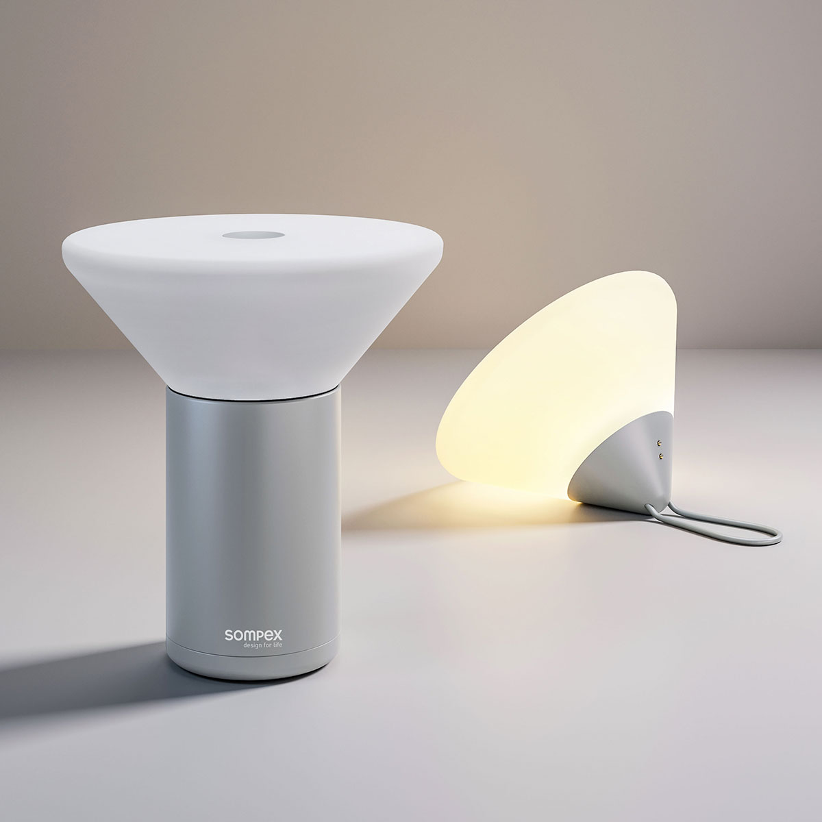 Sompex Mikono LED Akku-Pendelleuchte, grau