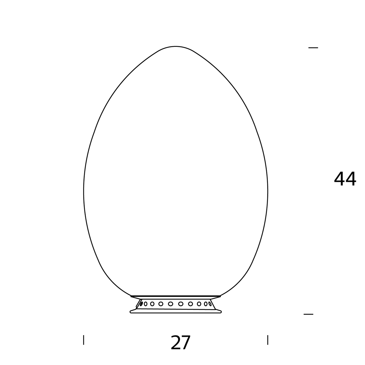 Fontana Arte Uovo Tischleuchte, Höhe: 44 cm