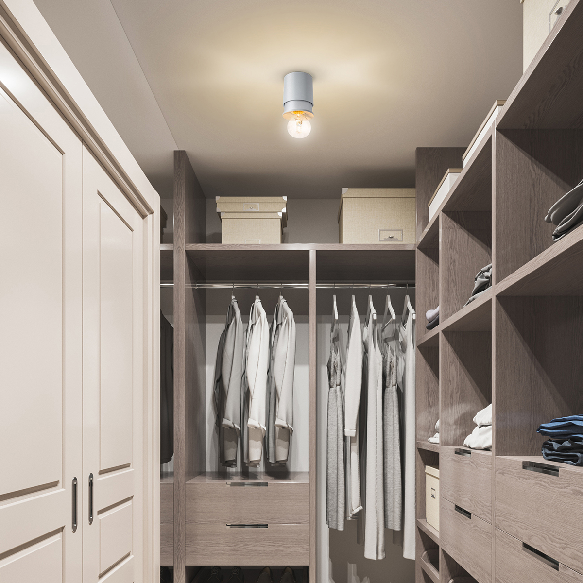 Twister Lighting Twister Classic Wand- / Deckenleuchte, Silber (Leuchtmittel nicht inbegriffen)