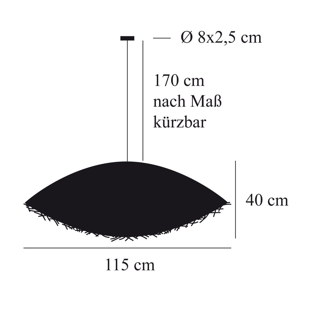Catellani & Smith PostKrisi 50 / 51 / 52 Pendelleuchte, Länge: 115 cm, Abmessungen