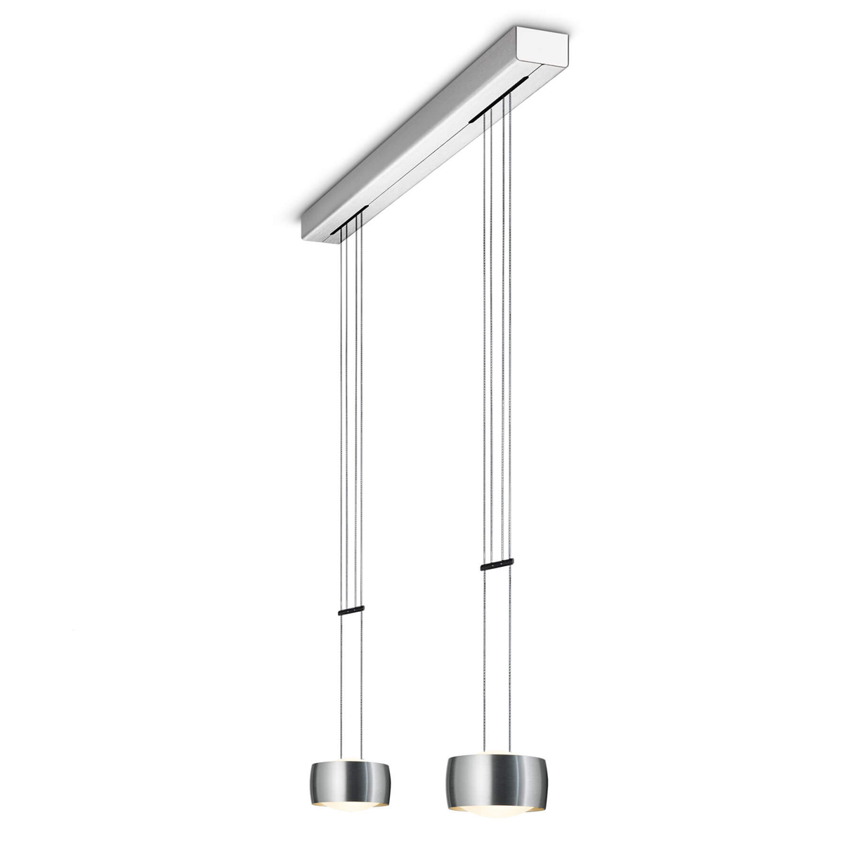 Oligo Grace LED Pendelleuchte, 2-flg., Tunable White, Aluminium gebürstet
