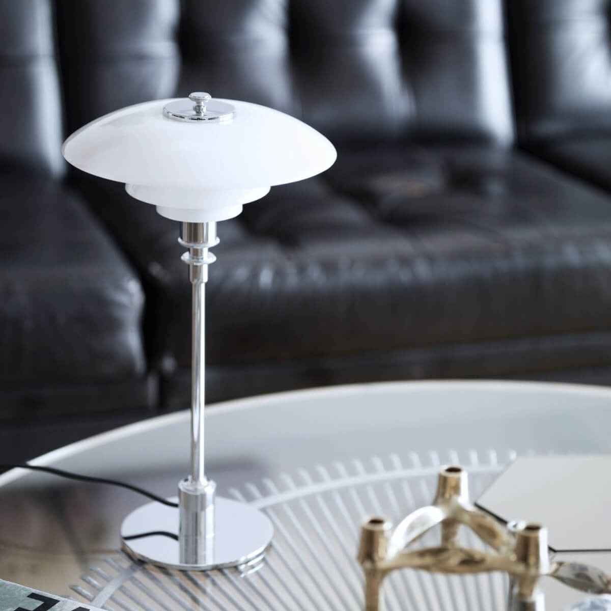 Louis Poulsen PH 2/1 Tischleuchte, hochglanzverchromt