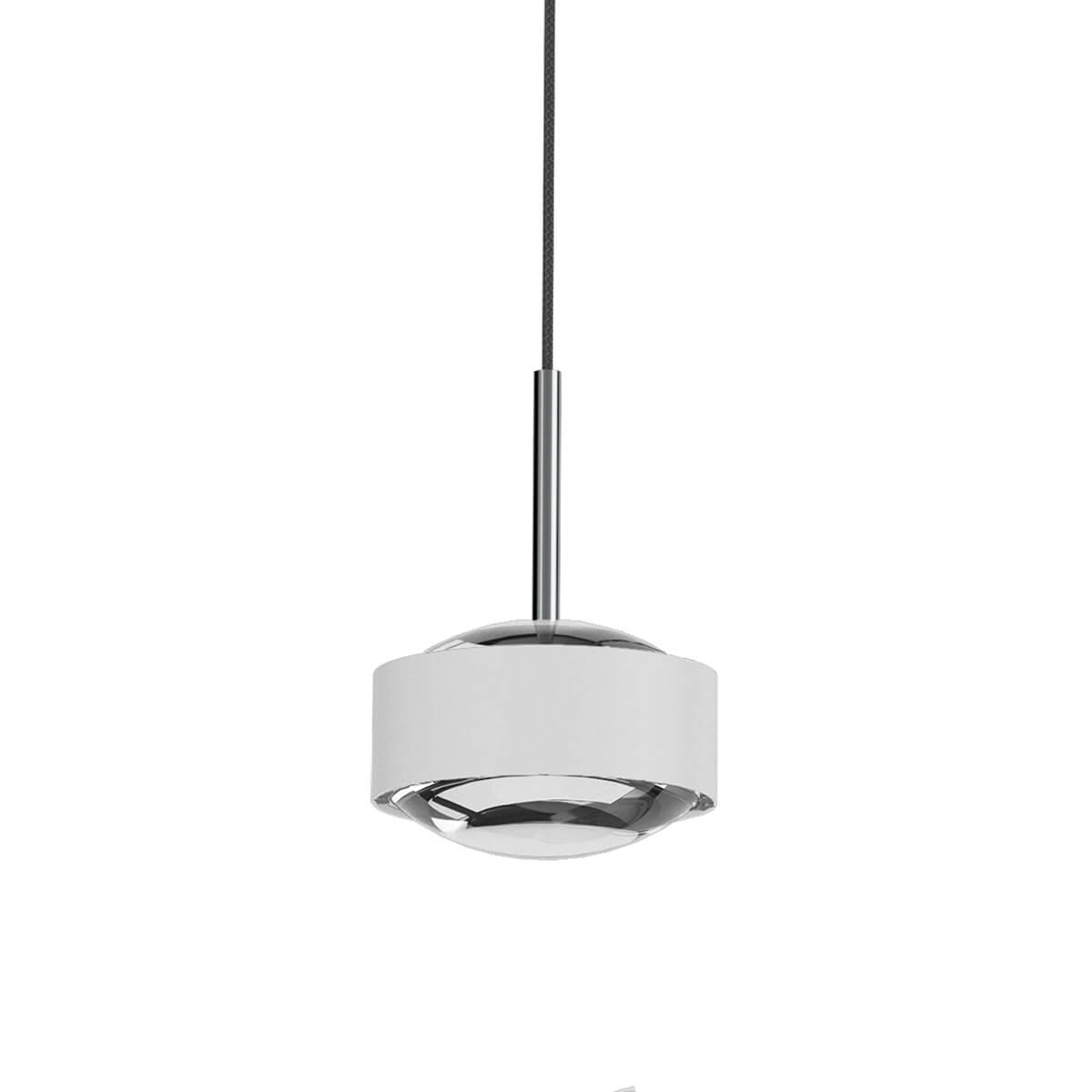 Top Light Puk Maxx Drop Solo LED Pendelleuchte, Gehäuse, weiß matt / Chrom, mit Linse klar (nicht inbegriffen)