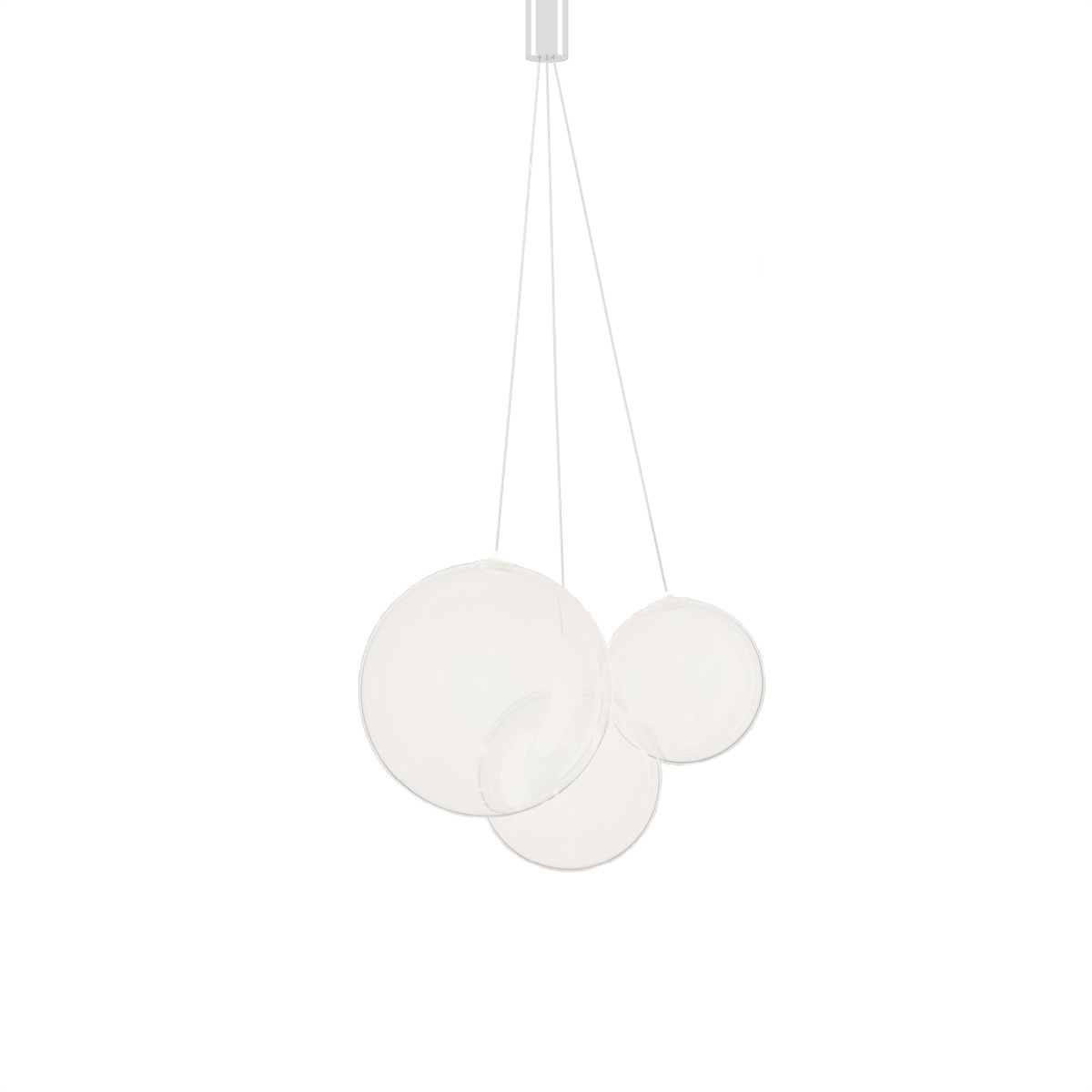 Lodes Random LED Pendelleuchte, 3-flg., weiß matt satiniert