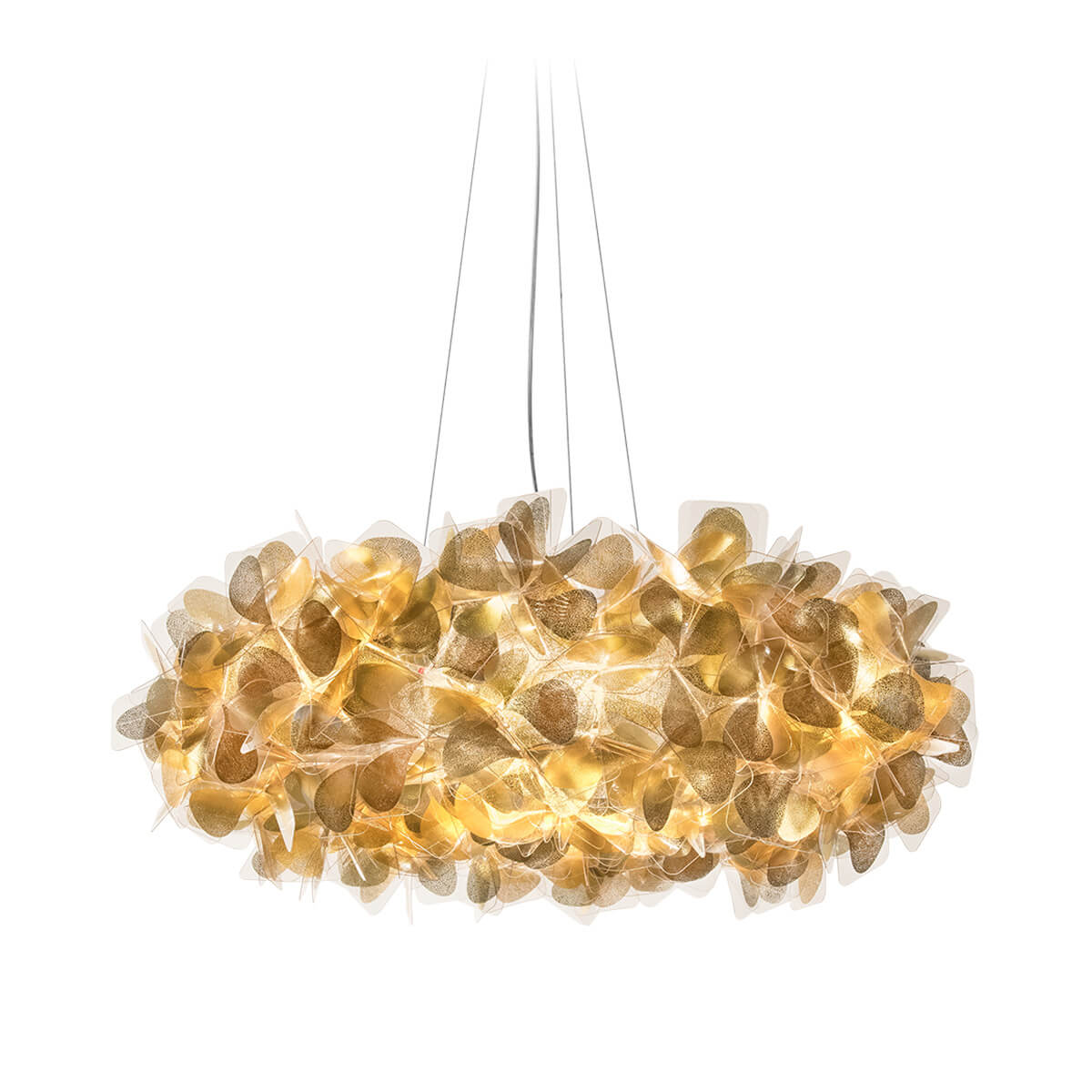 Slamp Clizia Mama non Mama Suspension Large, Gold, Kabel: transparent