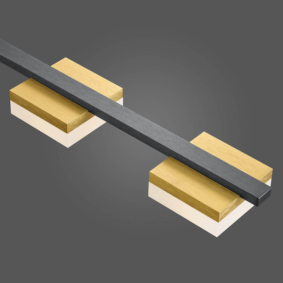 Bopp Plus Quad LED Pendelleuchte, anthrazit / Gold matt