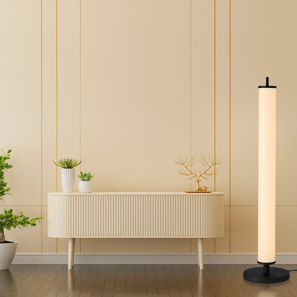 Holtkötter Fidelio LED Stehleuchte, schwarz, Opalglas matt