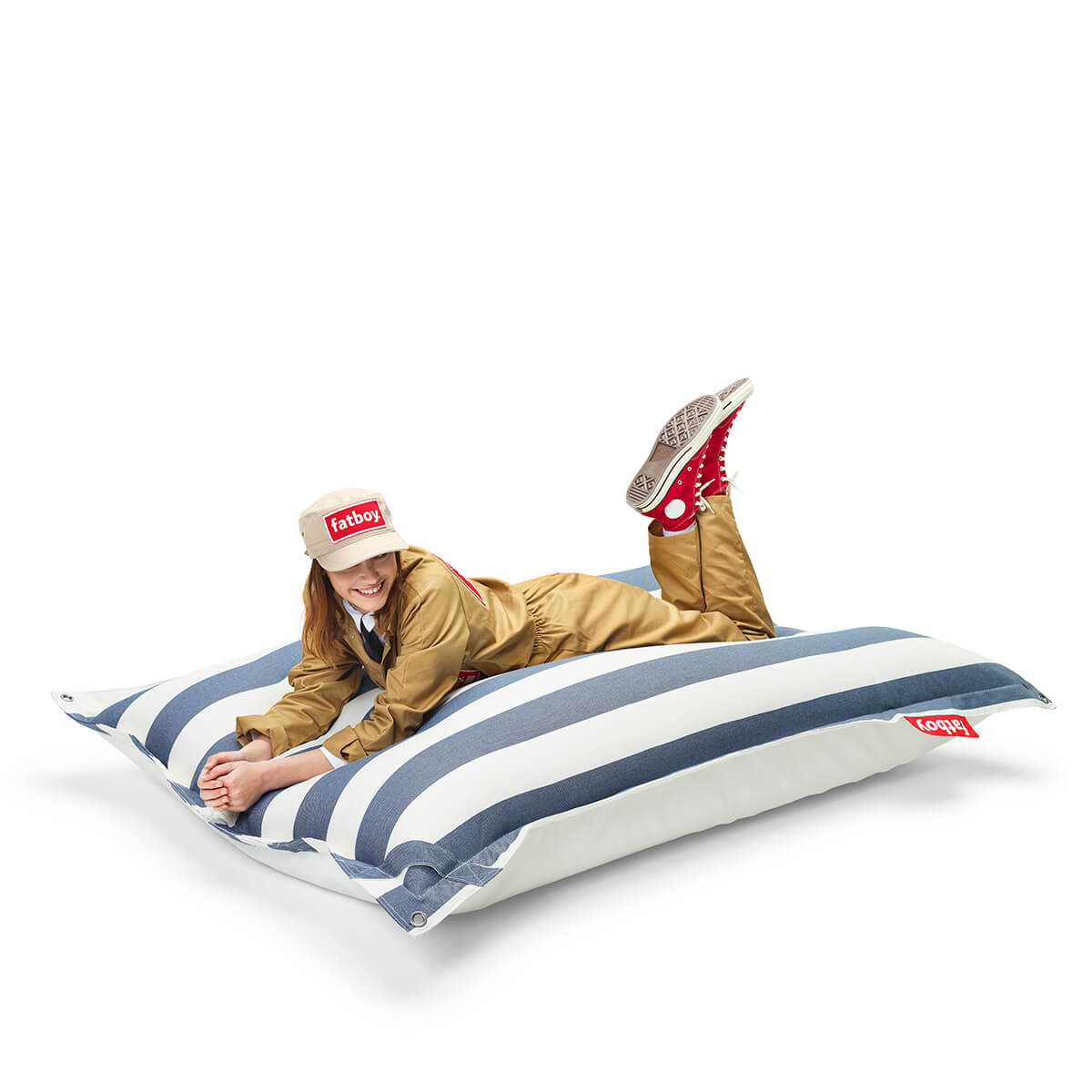Fatboy The Original Floatzac Sitzsack & Luftmatratze, Stripe Ocean blue (weiß-blau)