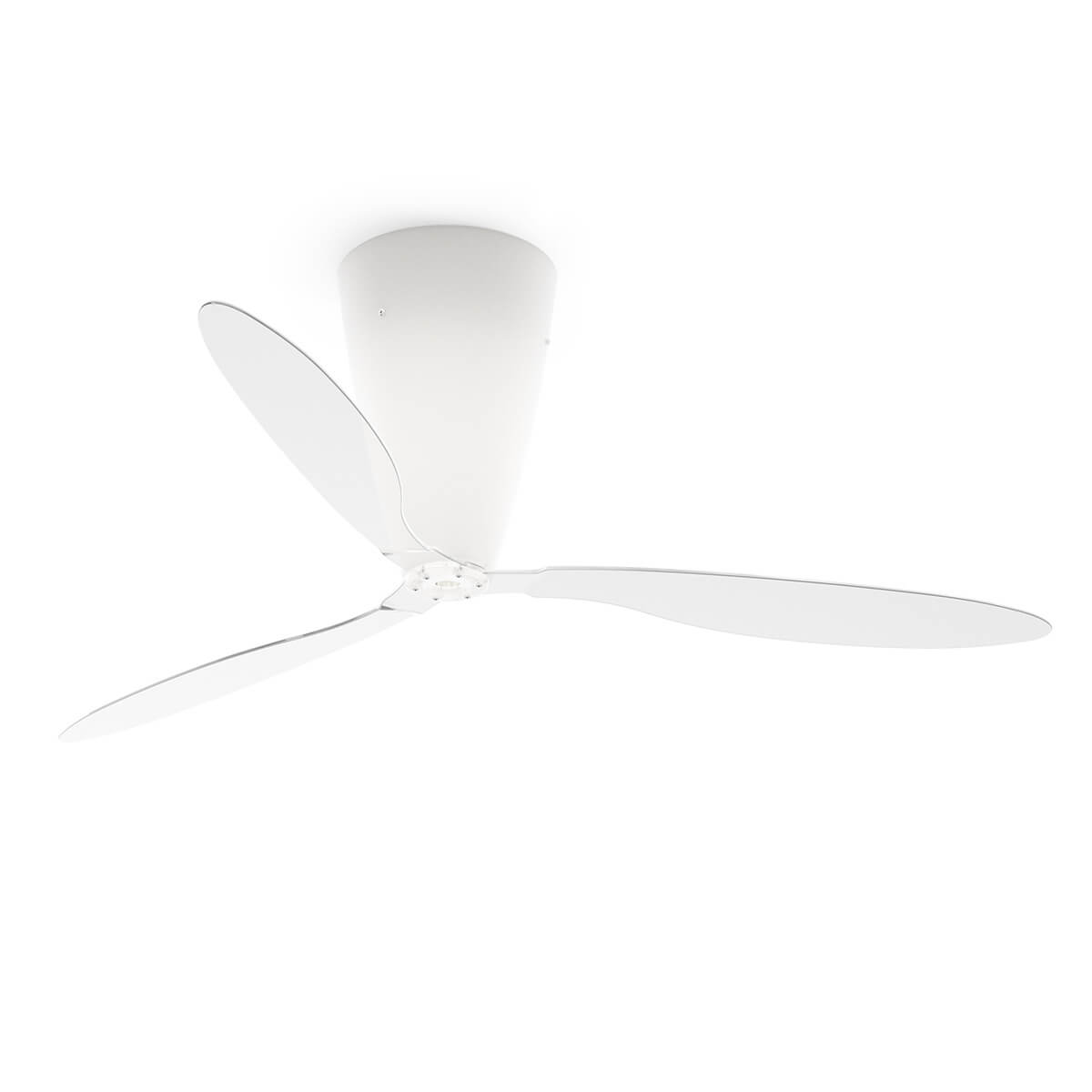 Luceplan Blow Soffitto Deckenventilator mit Licht, Flügel: transparent