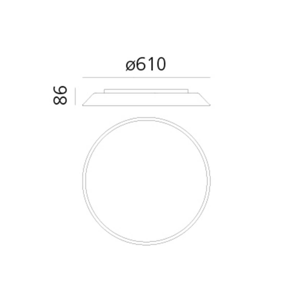Artemide Febe LED Soffitto, Maßzeichnung