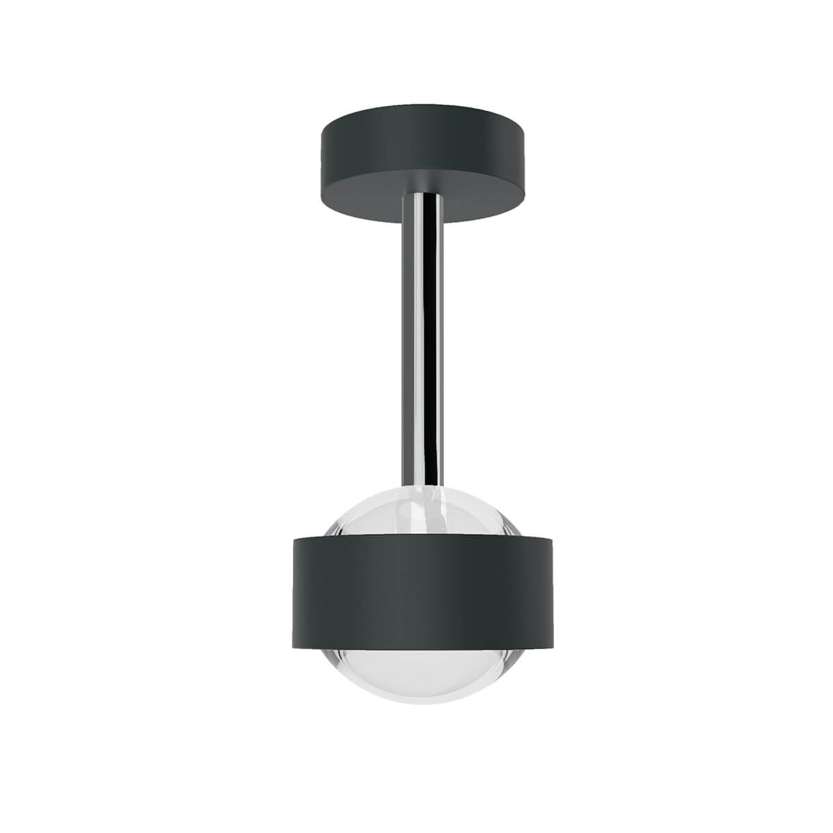 Top Light Puk Mini Eye Ceiling Deckenleuchte, Gehäuse, anthrazit matt / Chrom, mit Linse klar (nicht inbegriffen)