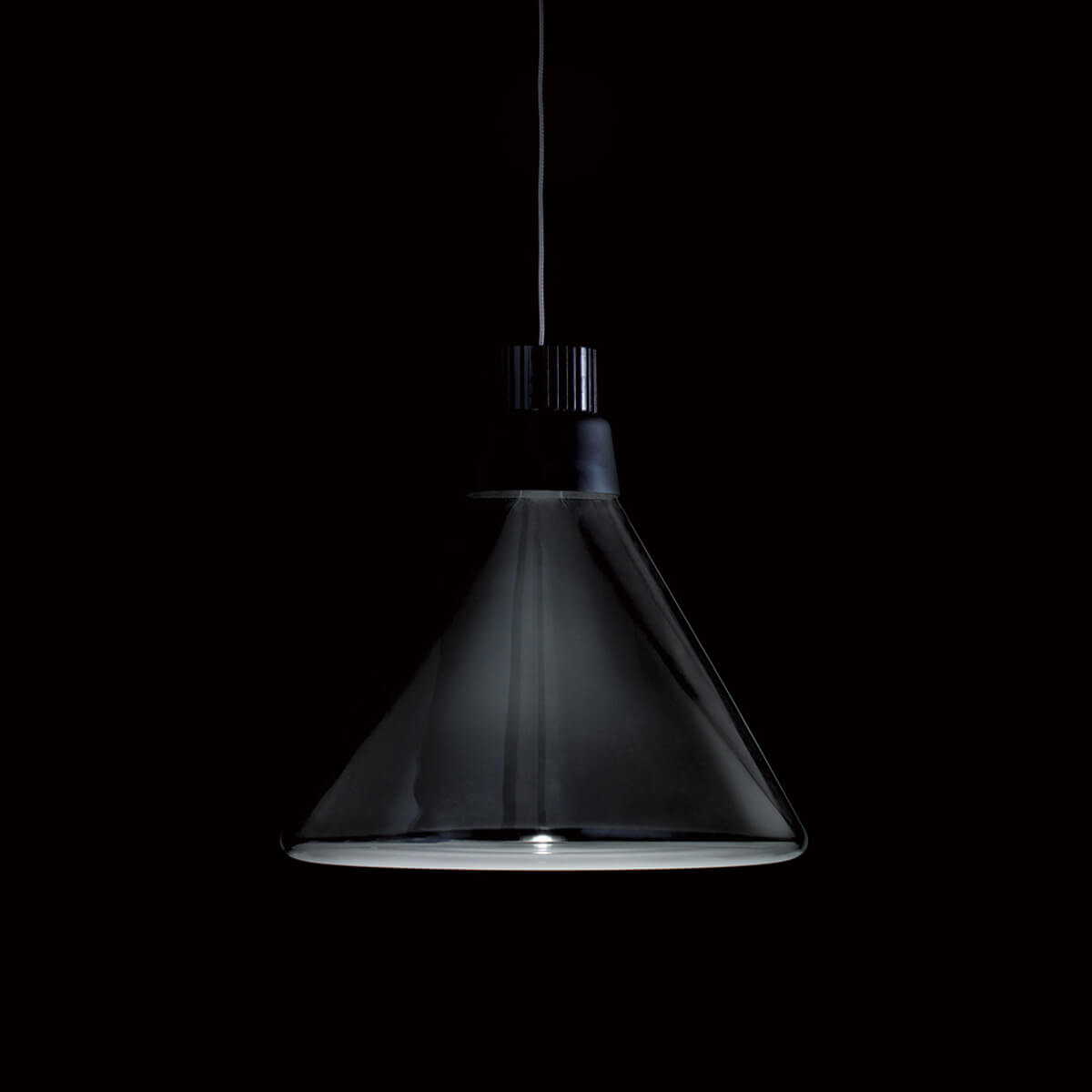 Fabbian Polair LED Pendelleuchte, schwarz / transparent