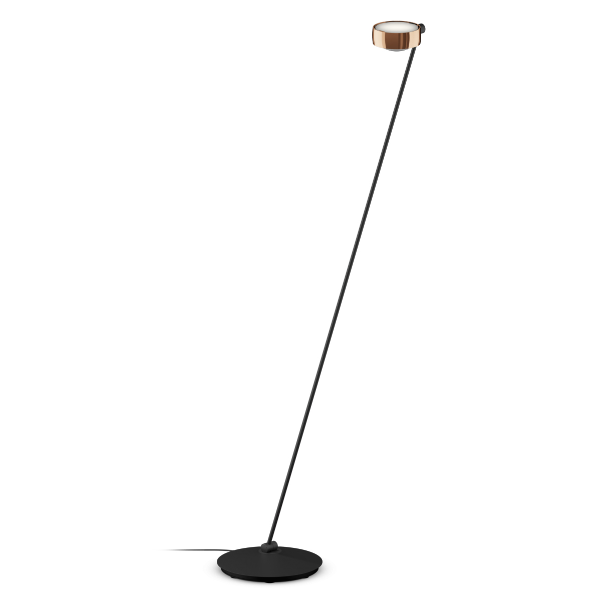 Occhio Sento E lettura LED Leseleuchte, 160 cm, 2700 K, Ausrichtung: links vom Objekt, Roségold / schwarz matt