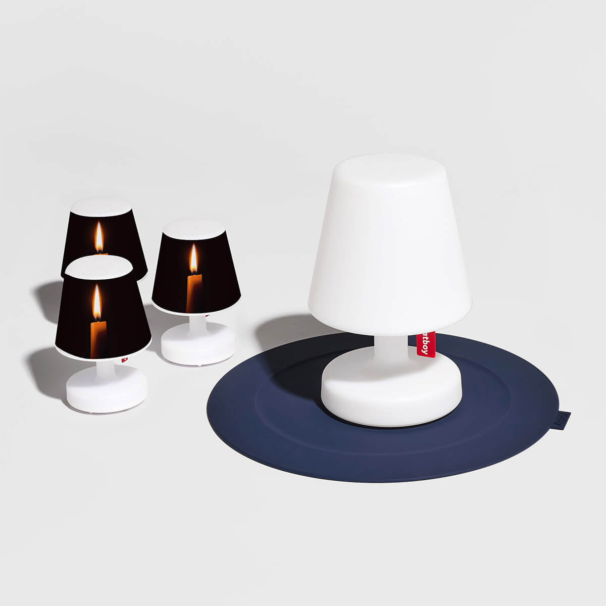 Fatboy Edison the Mini LED Akkuleuchte, 3er-Set, mit Mini Cappie Set Candle Light, Kerzenmotiv