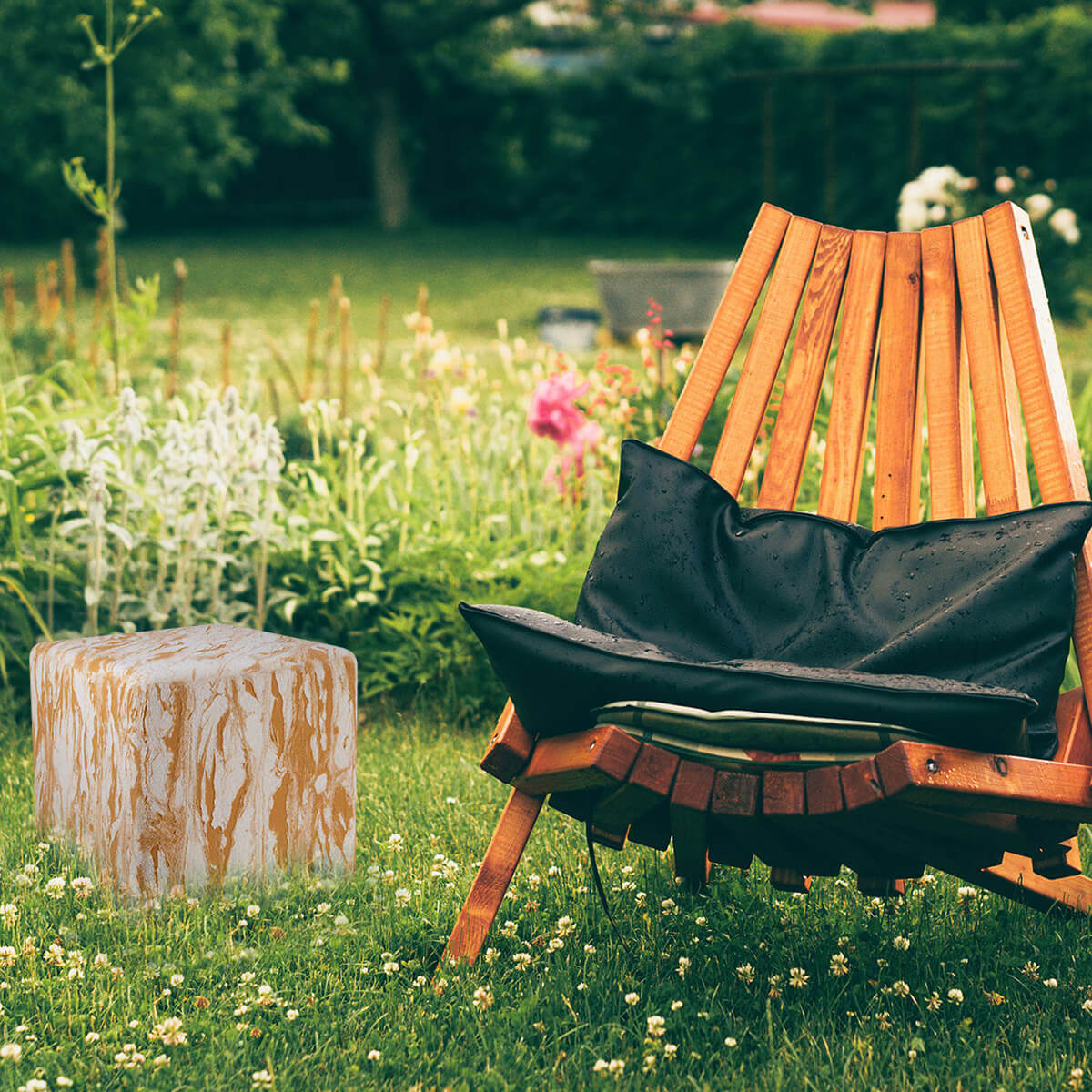 Epstein-Design Würfel Sahara LED Akkuleuchte, 45 cm, Sandstein