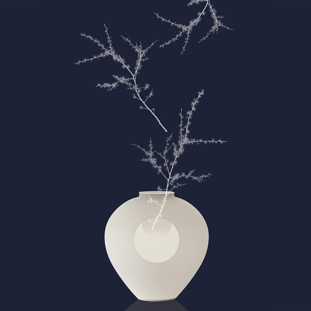 Foscarini Madre LED Tavolo & Vase, bianco (weiß) (Deko nicht inbegriffen)