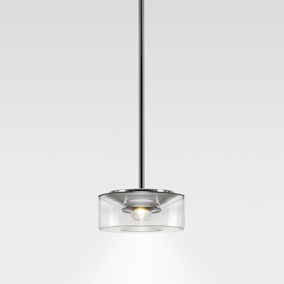 Serien.lighting Curling Suspension Tube S LED Pendelleuchte, 3000 K, Acryl klar (©serien.lighting)