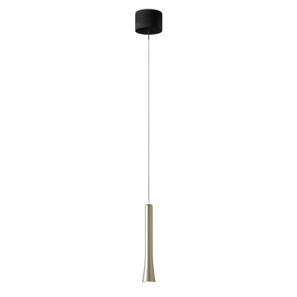 Oligo Rio LED Pendelleuchte, unsichtbare Höhenverstellung, Pearl silver, Baldachin: schwarz matt