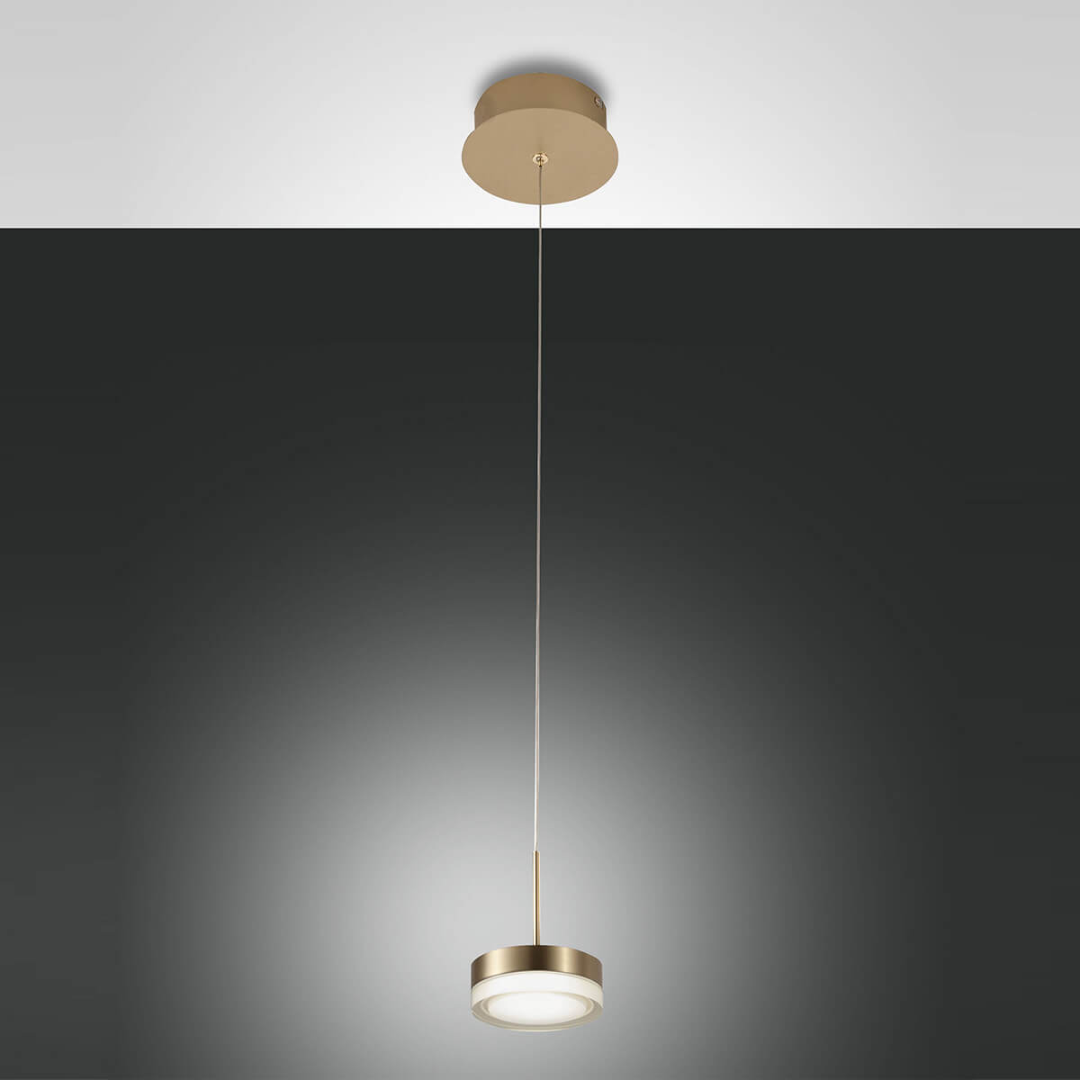 Fabas Luce Dunk LED Pendelleuchte, 1-flg., Messing satiniert