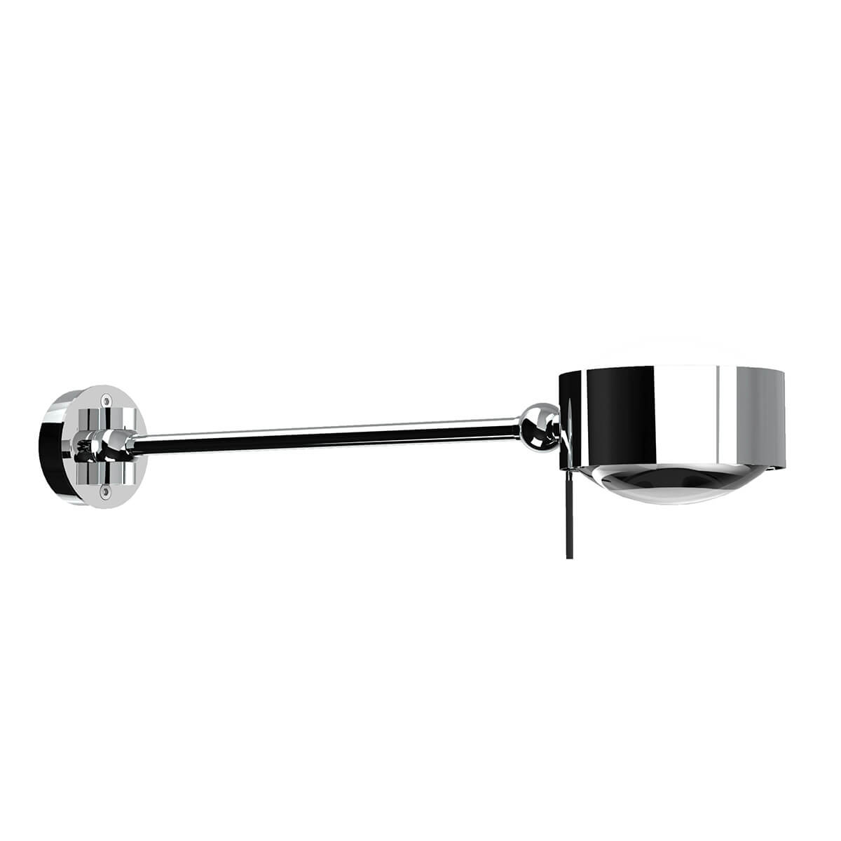 Top Light Puk Maxx Hotel Wandleuchte, 30 cm, Gehäuse, Chrom, mit Glas satiniert / Linse klar (nicht inbegriffen)