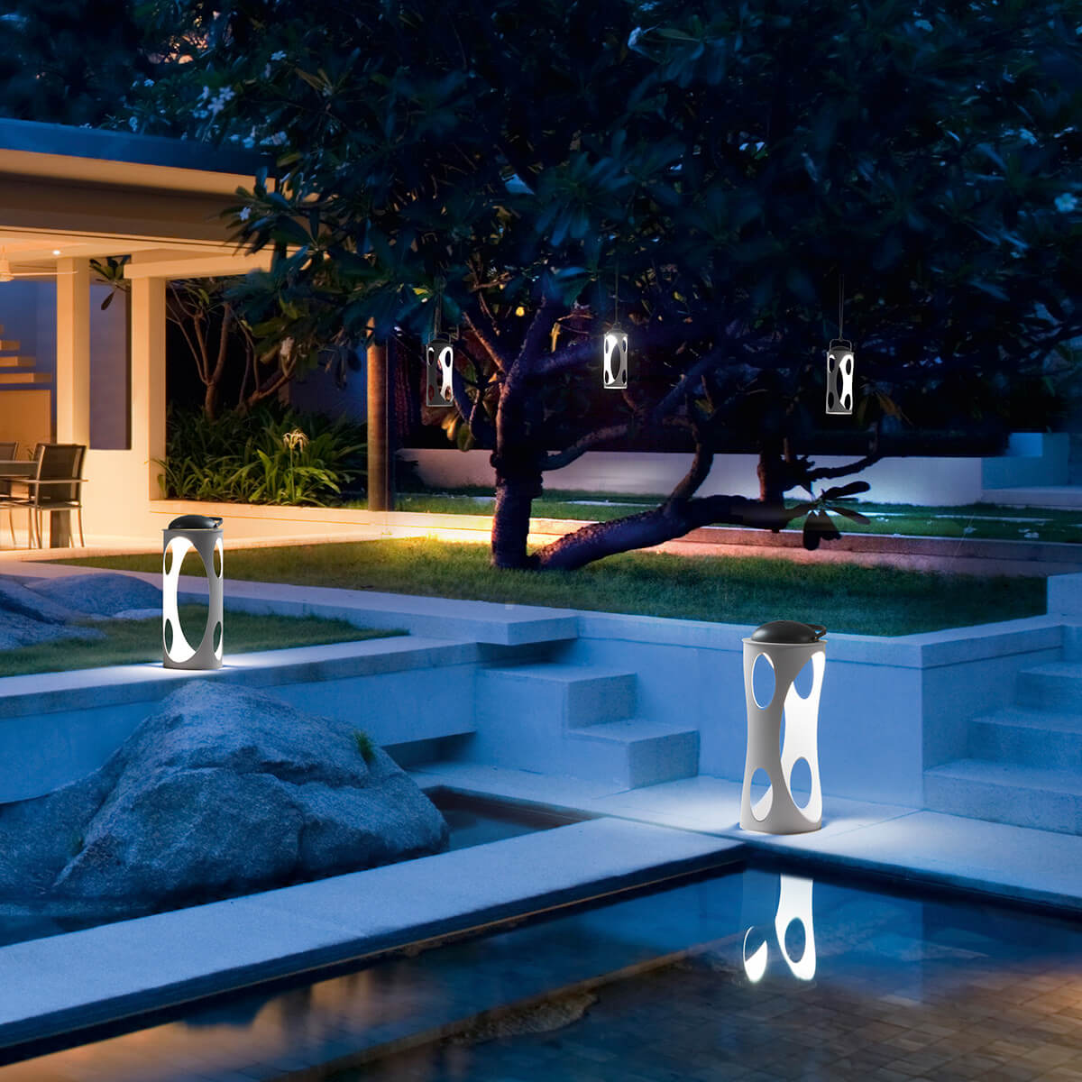 Fabas Luce Caddy LED Akkuleuchte, weiß