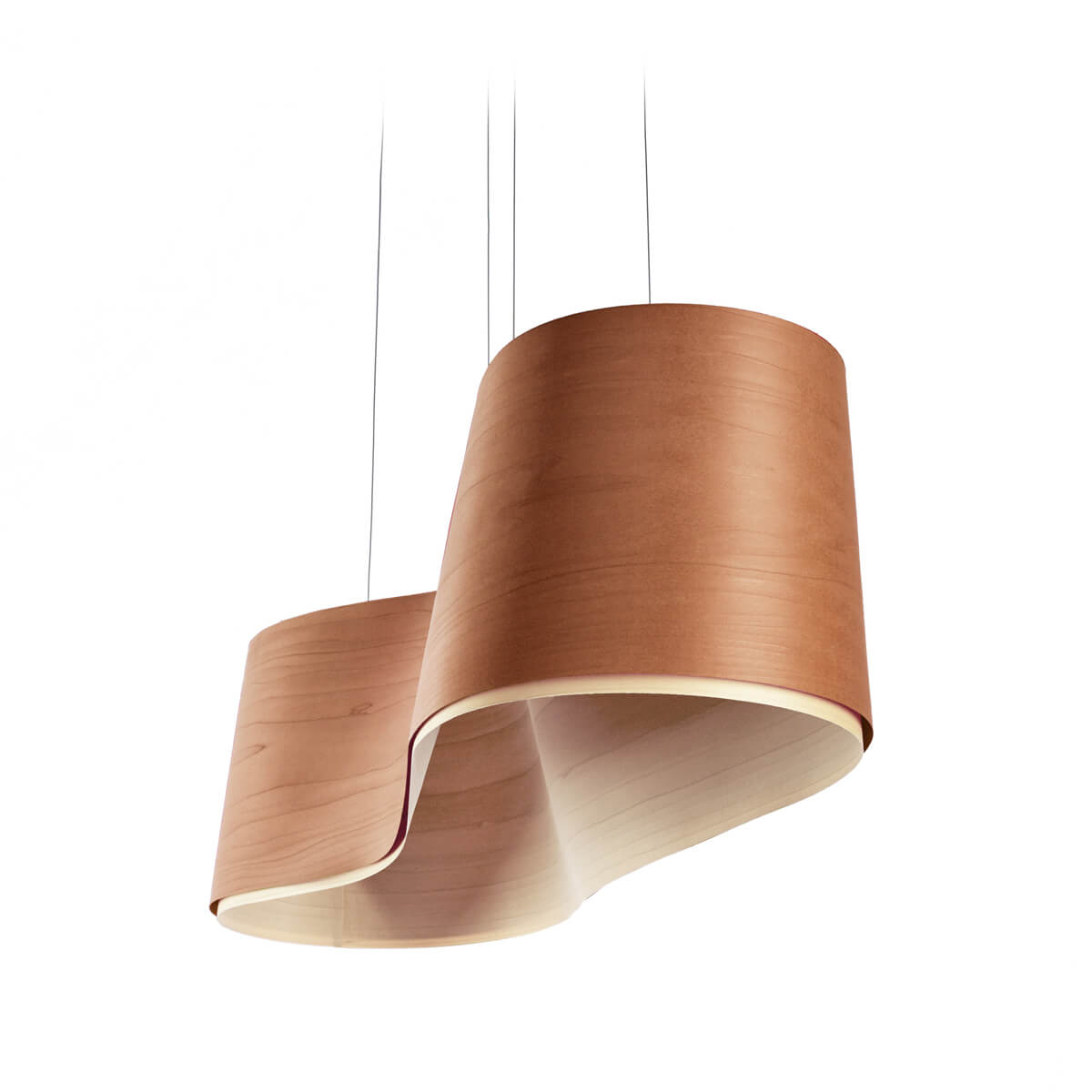 LZF Lamps New Wave LED Pendelleuchte, Kirsche, innen: elfenbeinweiß