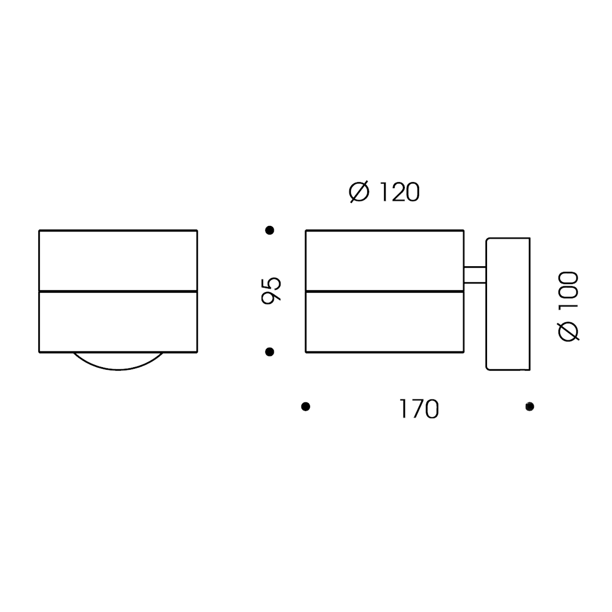 Oligo Tudor LED Wandleuchte, Tunable White, Maßzeichnung
