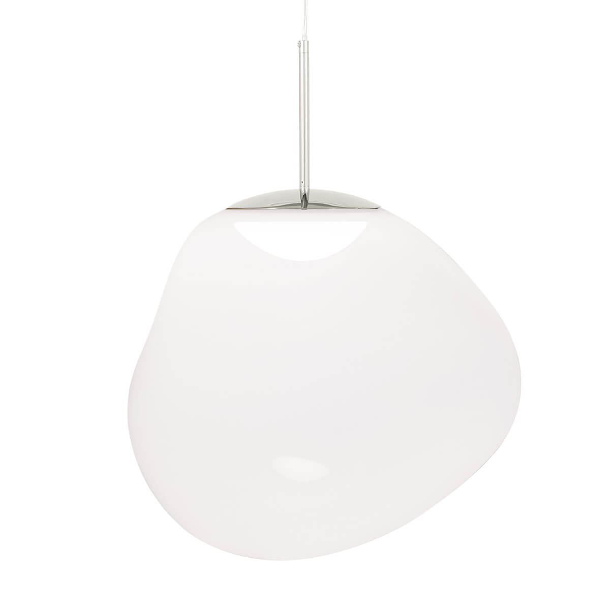 Tom Dixon Melt LED Pendelleuchte, opal / Silber (eingeschaltet)