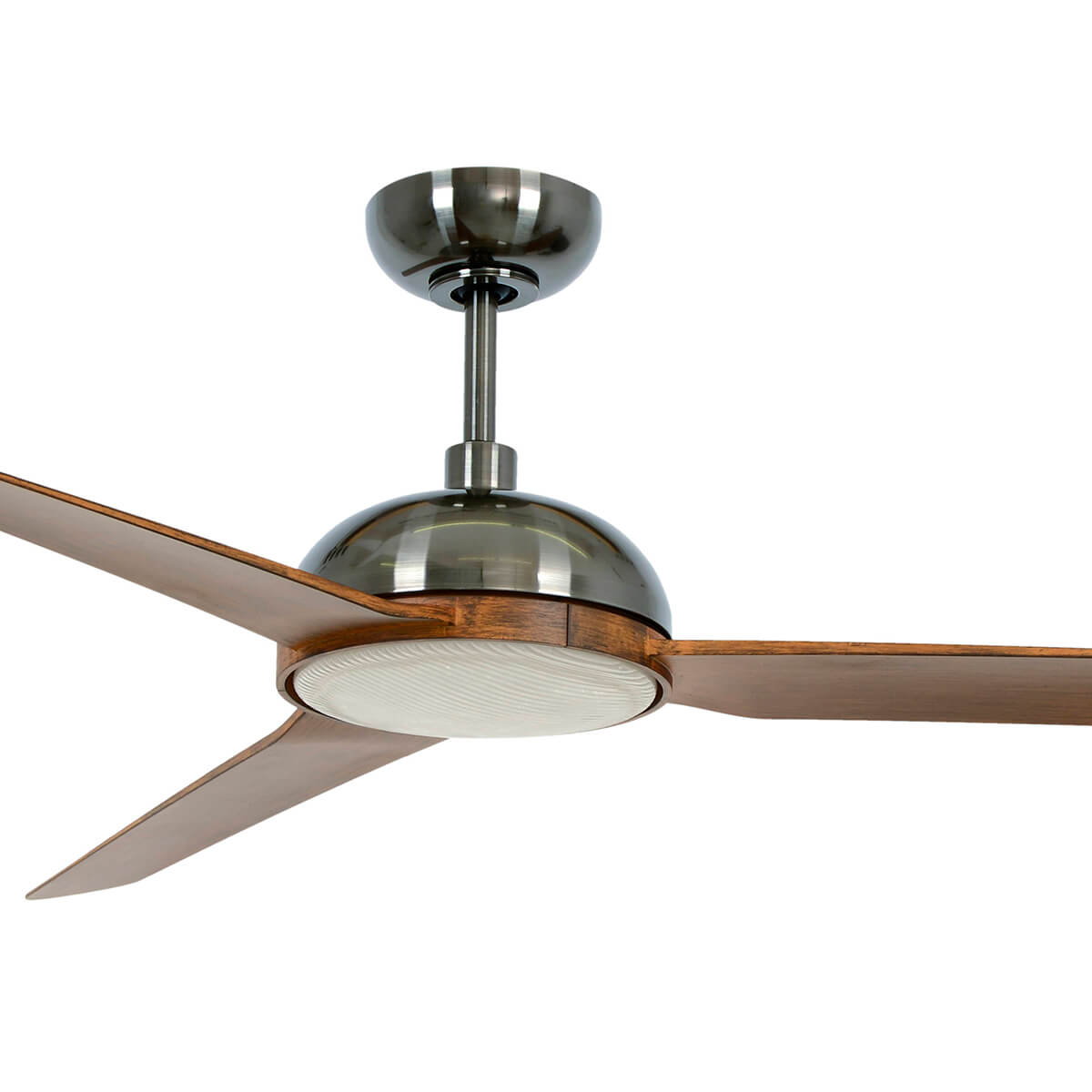 Beacon Lighting Lucci Air Unione Deckenventilator mit Licht, Nickel antik, Flügel: Koa-Holz