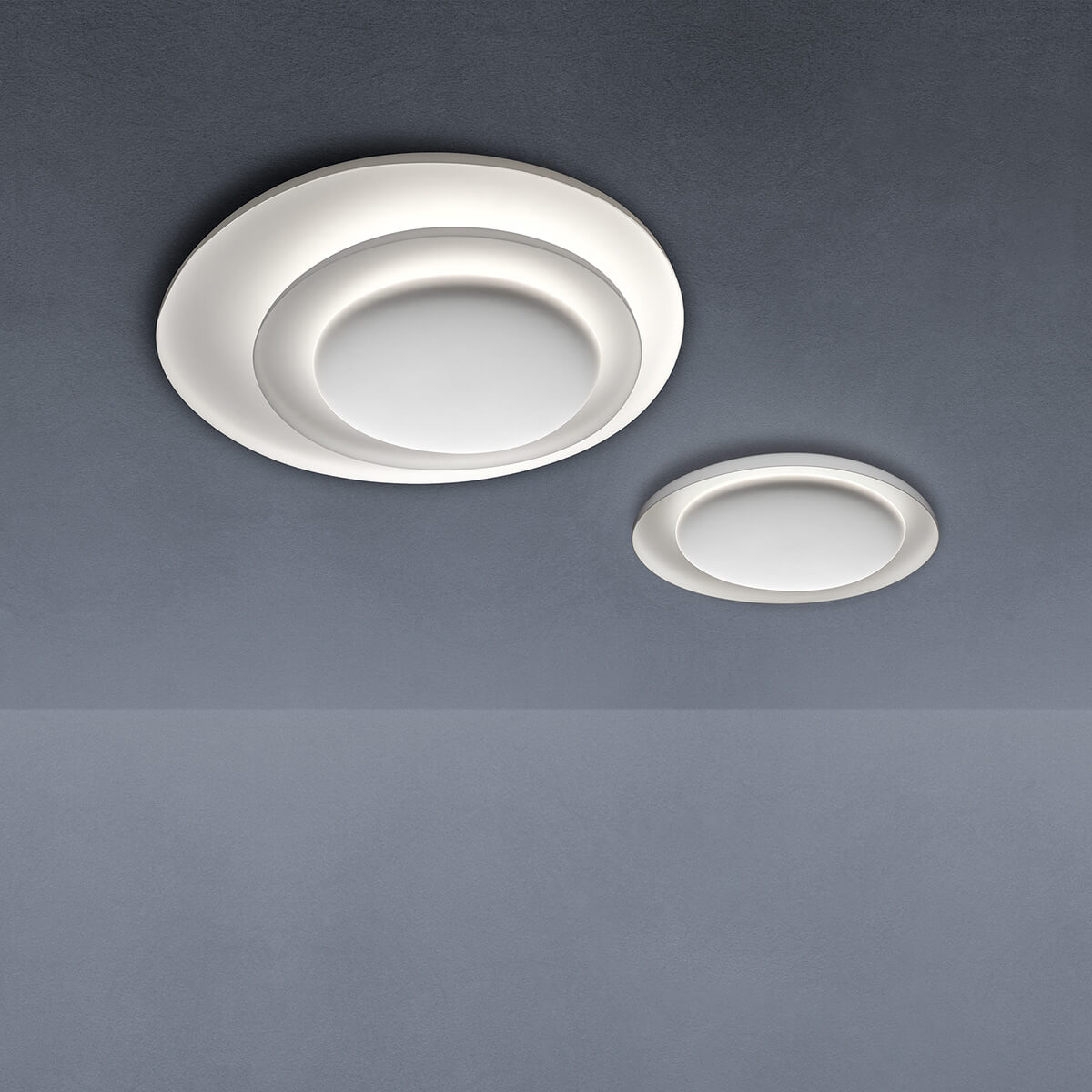 Foscarini Bahia Mini LED Parete / Soffitto, bianco (weiß), und Foscarini Bahia LED Parete / Soffitto, bianco (weiß)