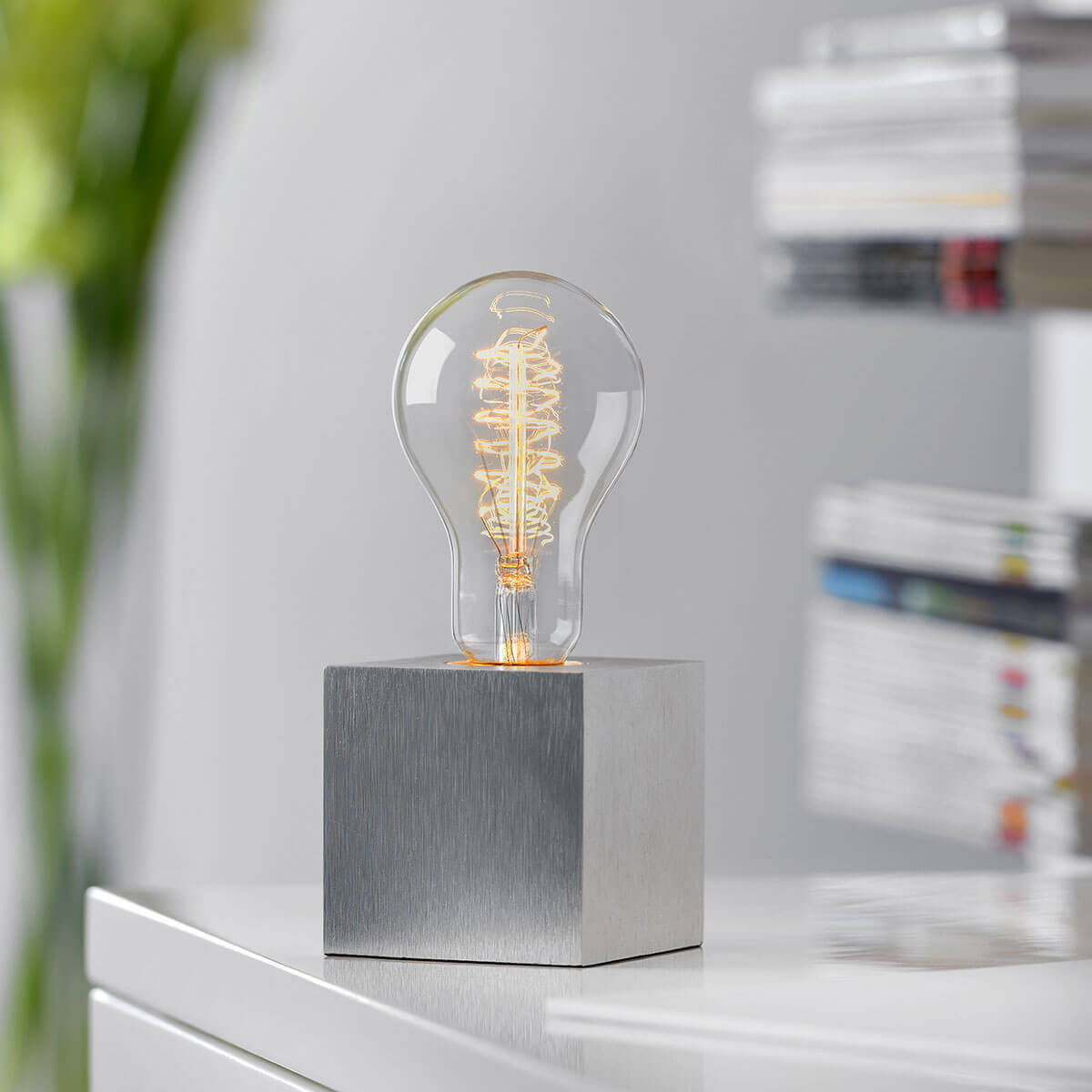 Sompex Cubic Tischleuchte, Aluminium (Leuchtmittel nicht im Lieferumfang enthalten)