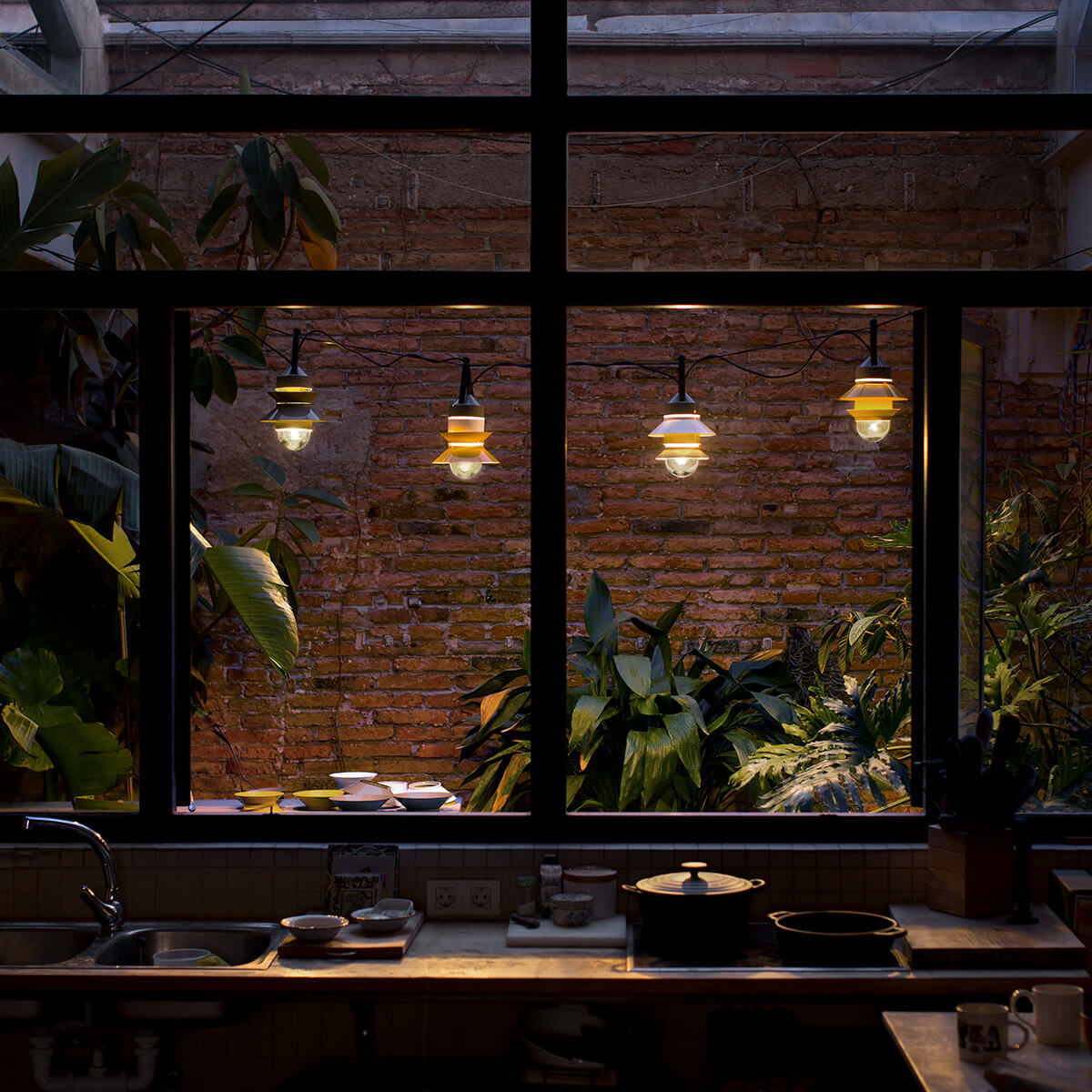 Marset Santorini IP65 Pendelleuchte, Komposition als Girlande (auf Anfrage erhältlich)