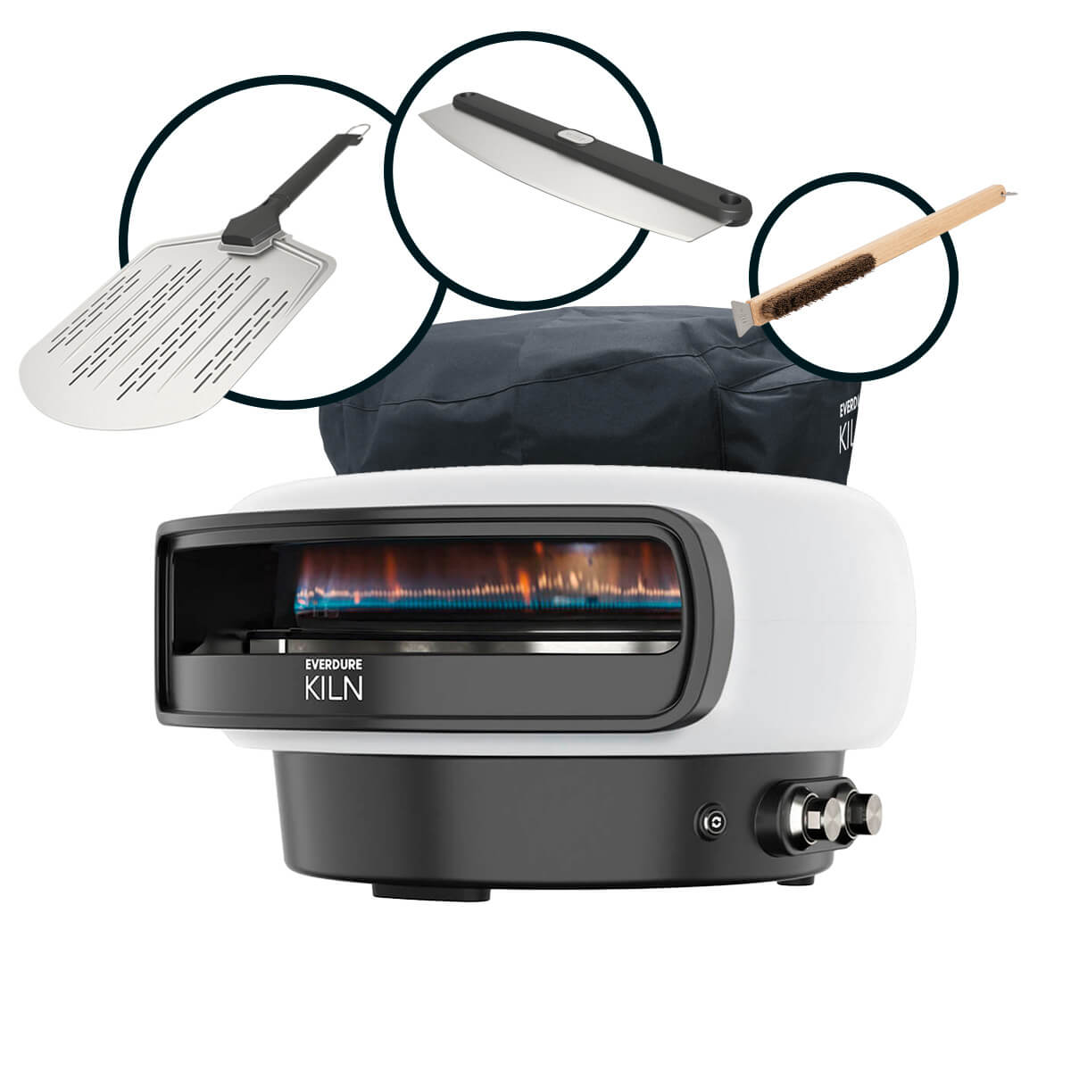 Everdure KILN Pizzaofen, 2 Brenner, rotierend, Sorglos-Paket, stone