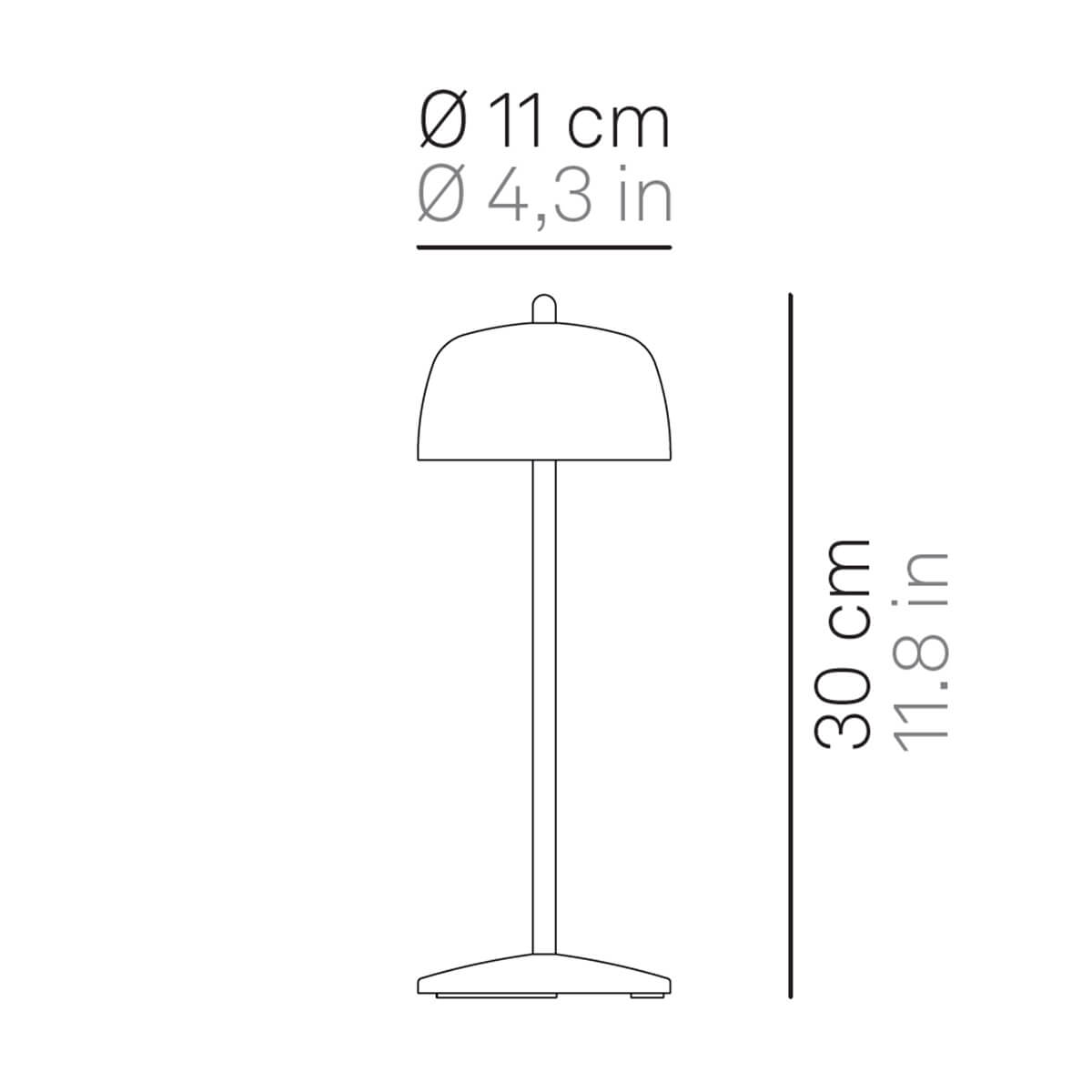 Zafferano AiLati Circe Pro LED Akkuleuchte, Maßzeichnung