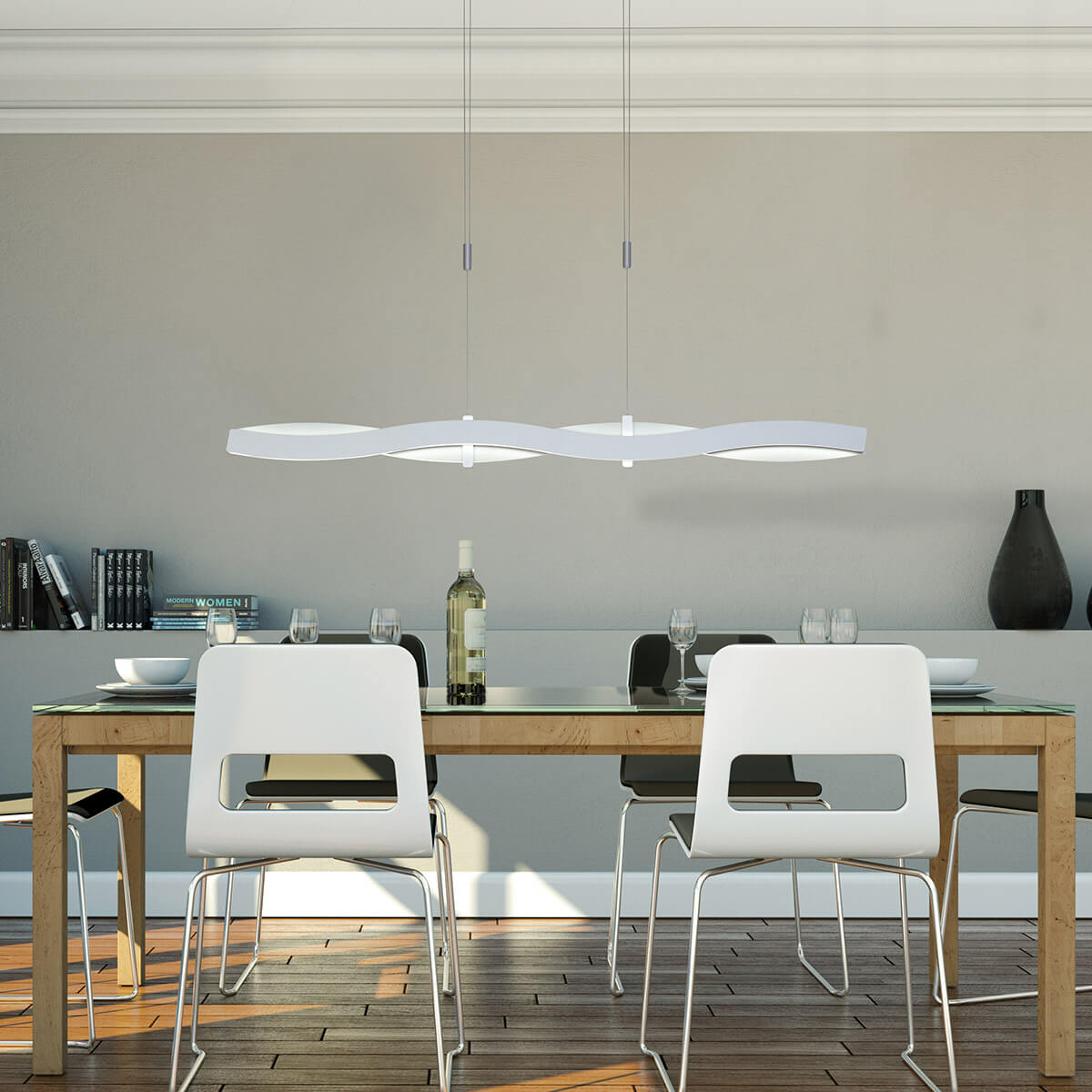 Bopp Plus Swing LED Pendelleuchte, Aluminium eloxiert