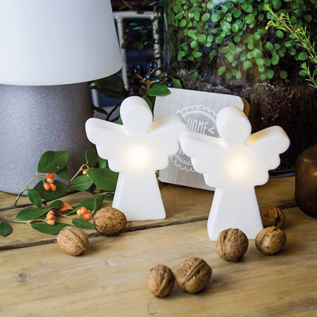 8 seasons design Shining Angel Micro LED Akkuleuchte, weiß
