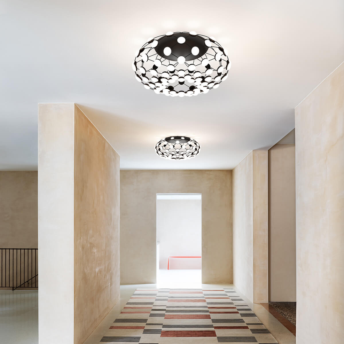 Luceplan Mesh LED Soffitto, mit Casambi, schwarz