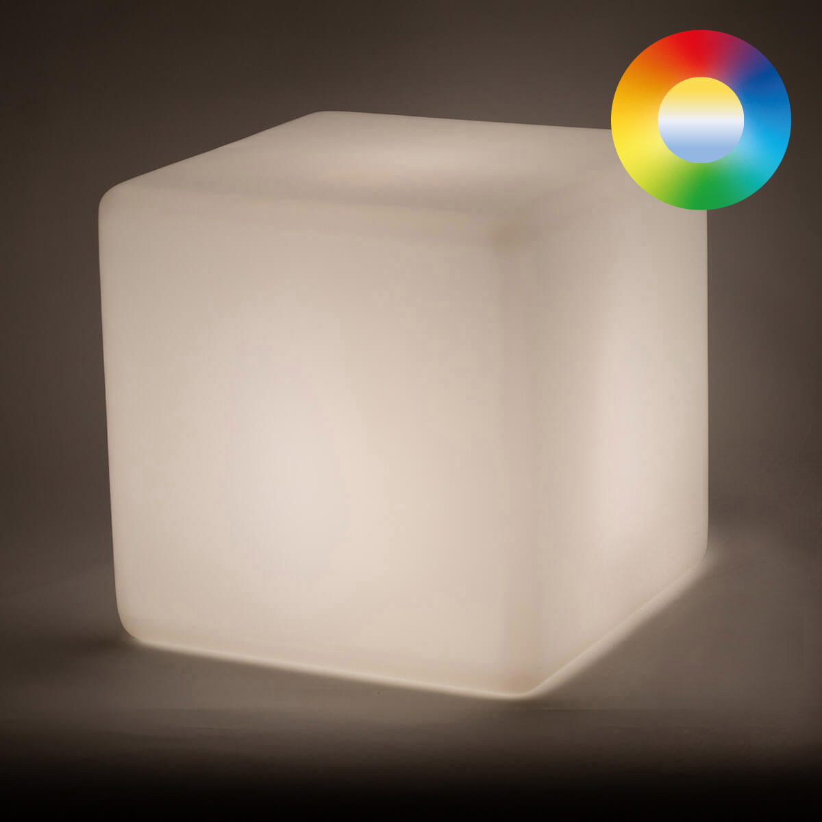 Epstein-Design Würfel RGB-LED Akkuleuchte, 45 cm, weiß