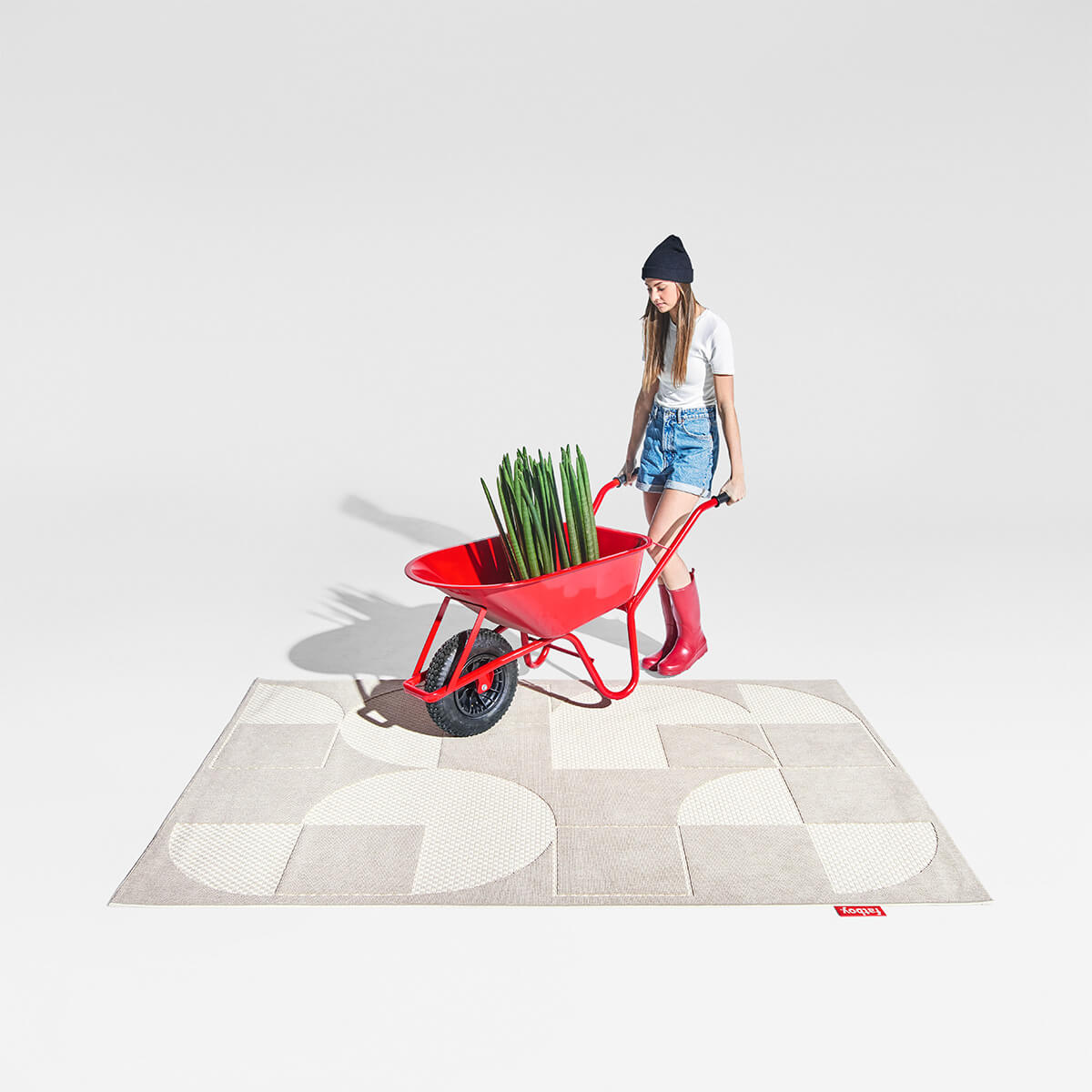 Fatboy Carpretty Petit Outdoor Teppich, Jigsaw creme-weiß